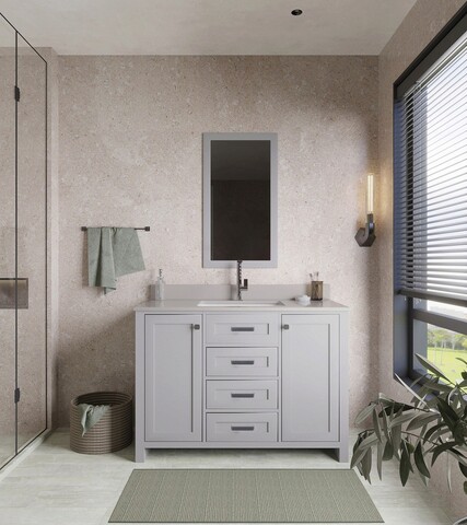 Set mobilier de baie (2 piese), jussara, erie 48, gri