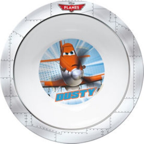 Bol mic planes, disney, 16x16x3 cm, melamina, gri