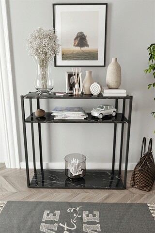 Consola, Gauge Concept, Atlantic, 90 x 30 x 90 cm, mdf/pvc, negru Comode