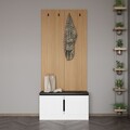Cuier de perete, Minerva, Noah, 90x210x35 cm, PAL, Alb