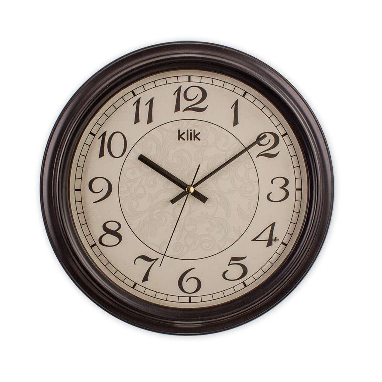 Ceas de perete decorativ, Alfa, 90% PLASTIC/10% STICLĂ, Dimensiune: 31 x 31 cm, Negru — imaginea 2