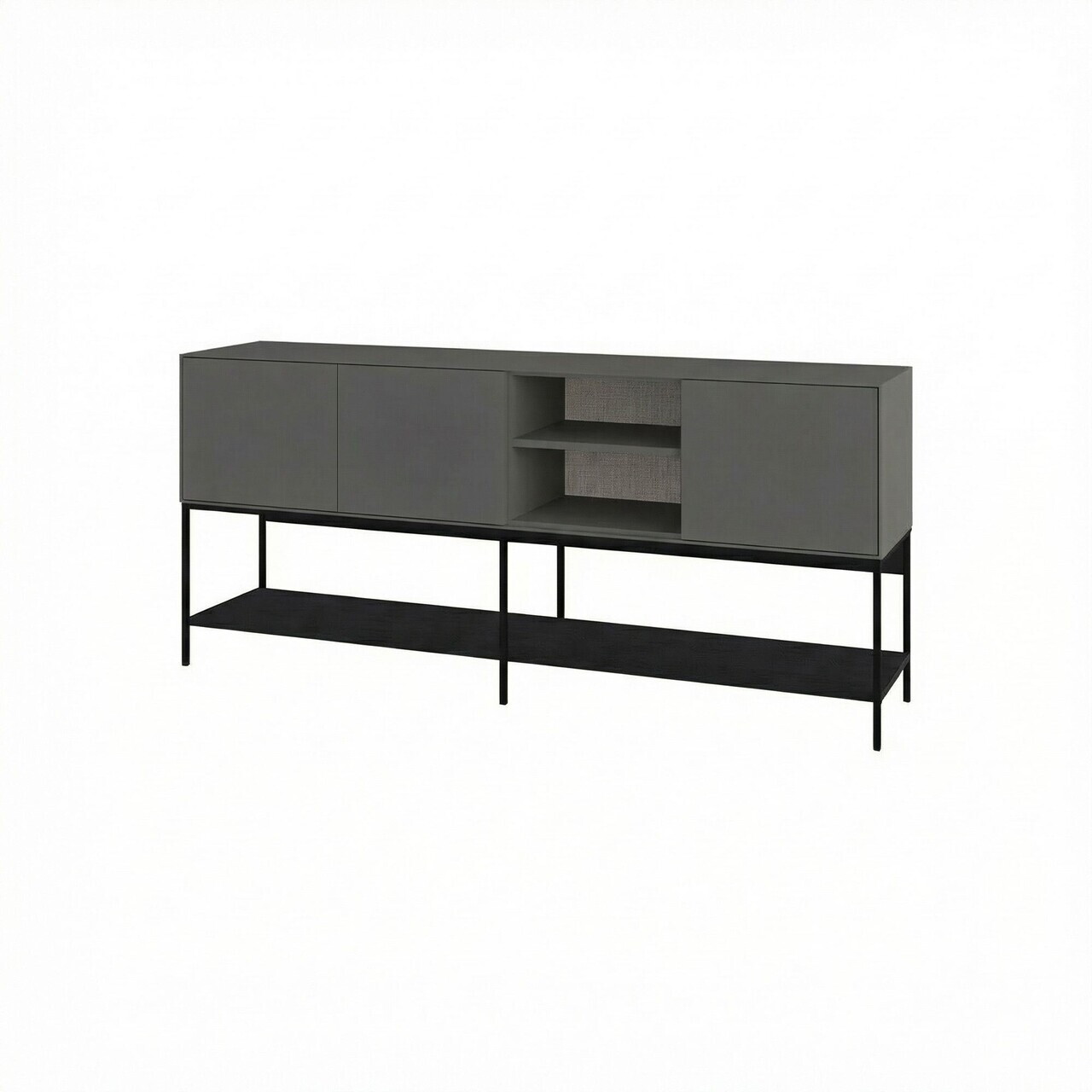 Consola, Hanah Home, Amira, 180x80x40 cm, PAL, Antracit / Negru lemn / Negru — imaginea 5