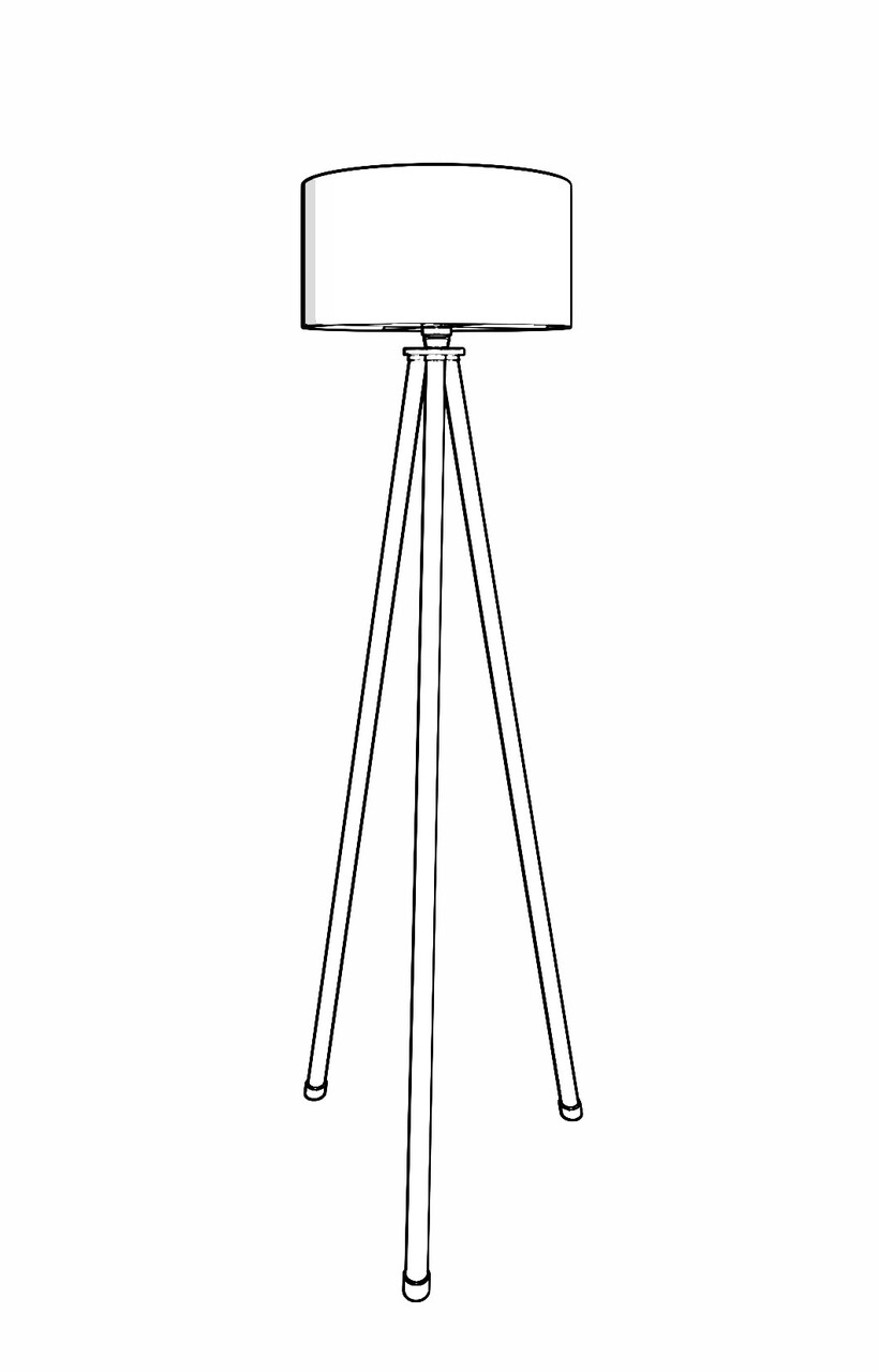 Lampadar, L'essentiel Maison, 666PTR1123, Crem/Negru - view 3