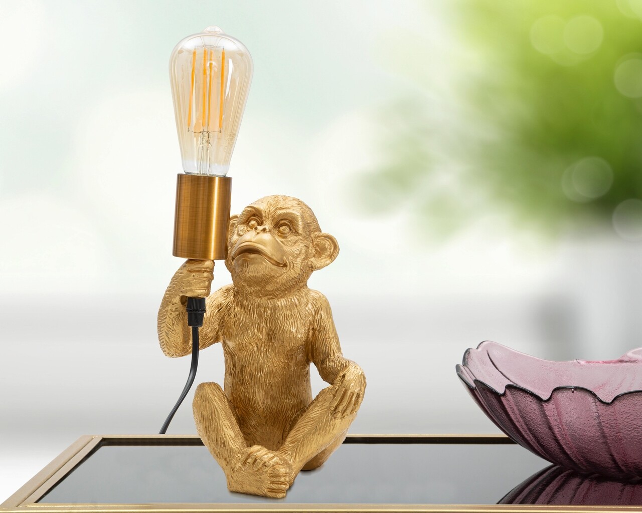 Lampa de masa Monkey, Mauro Ferretti,  1 x E27, 40W, 17x14.5x25 cm, auriu - 1 | YEO