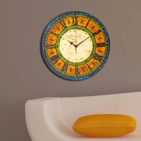 Ceas de perete, ms-01, mdf, ø40 cm, multicolor