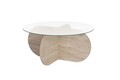 Masuta de cafea, Nordure, Aeris, Travertin / Transparent
