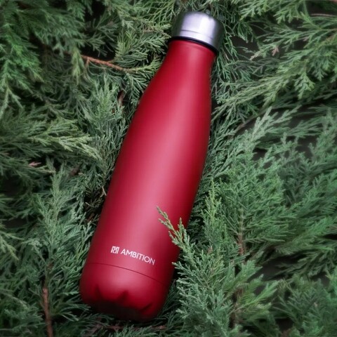 Sticla termos caldo, ambition, 400 ml, inox, rosu