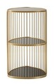 Masuta de colt, Mauro Ferretti, Triple, Ø 45 x 80 cm, fier/sticla, auriu