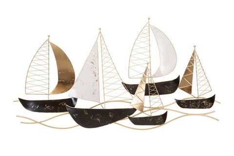 Decoratiune de perete regata, mauro ferretti, 115x63 cm, fier, multicolor