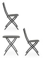 Set mobilier de gradina 3 piese Yvonne, Bizzotto, otel, finisaj mat, gri carbune