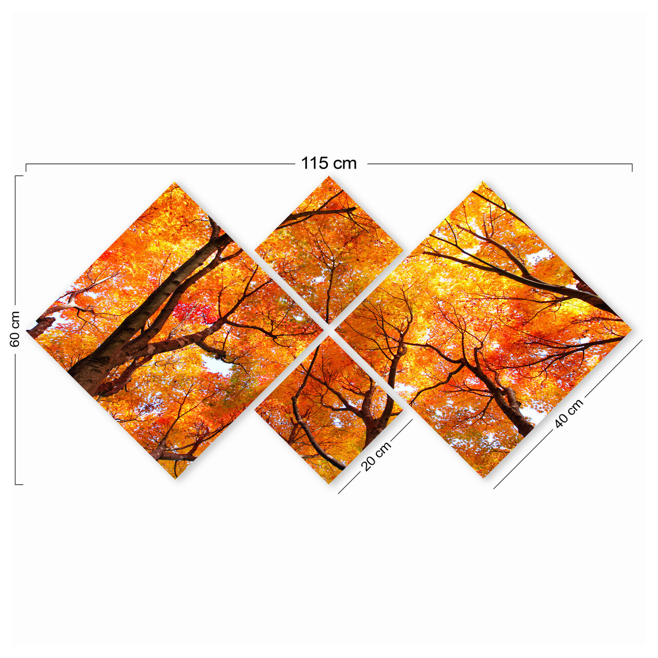 Set 4 tablouri decorative, 4MDF196435259, MDF, Imprimat UV, Multicolor