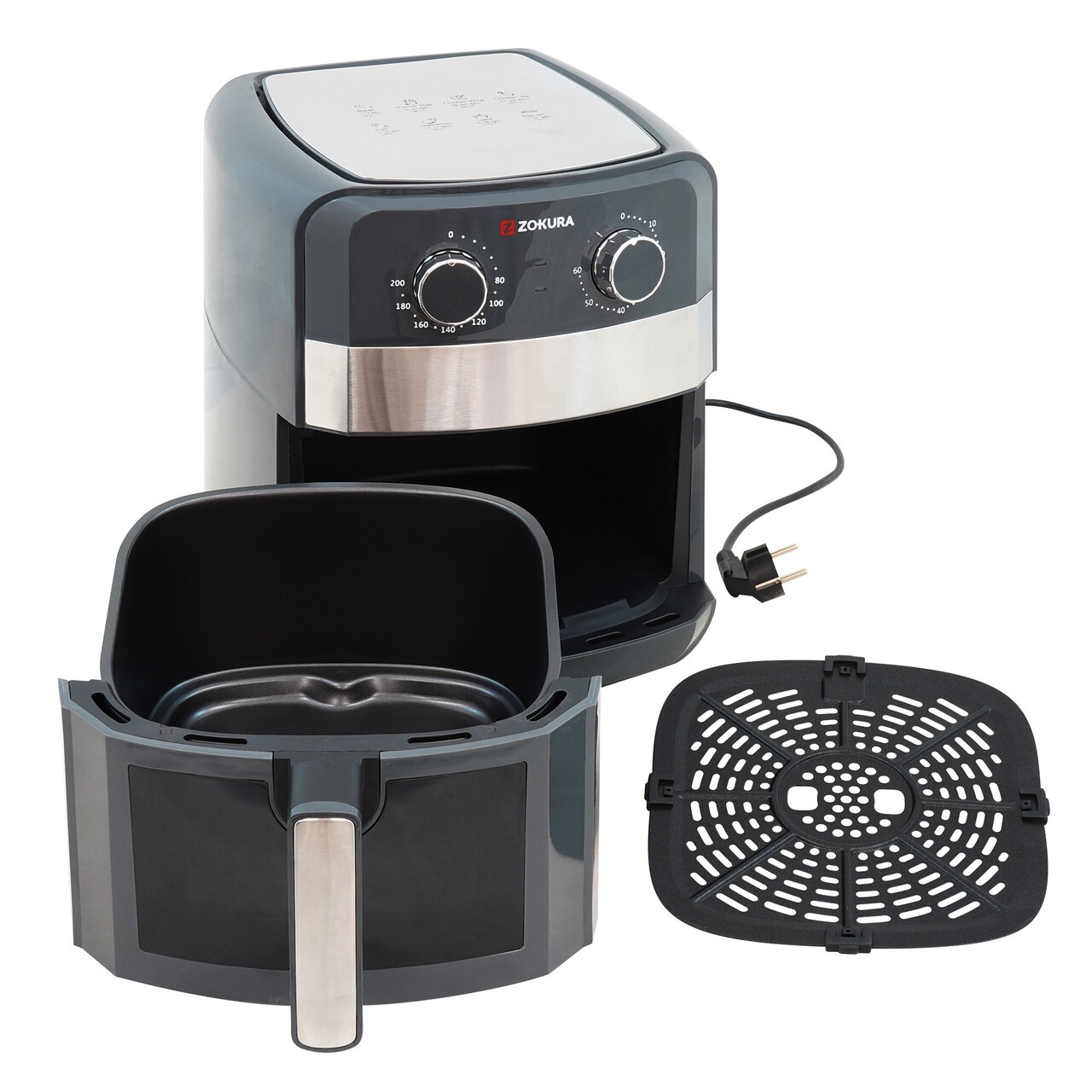 Friteuza cu aer cald, 6,3L, 1350W - Zokura - view 3