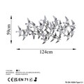 Decoratiune de perete, Martılar 3, Metal, Dimensiune: 124 x 59 cm, Multicolor