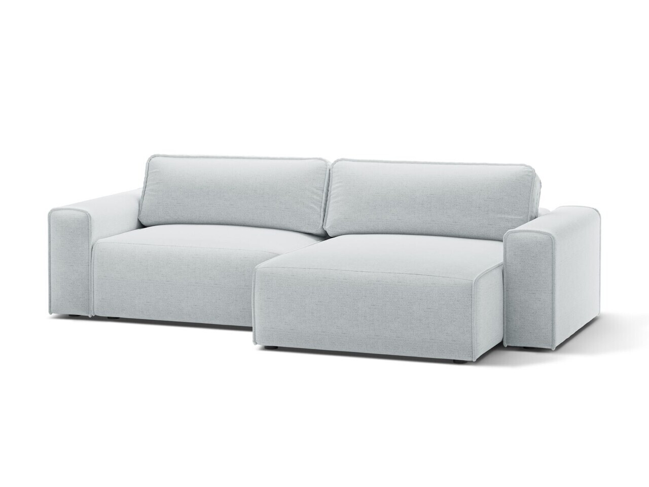 Coltar extensibil dreapta 3 locuri, Victor, Micadoni Home, 246x148x83 cm, tesatura structurata, gri deschis — imaginea 2