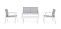 Set mobilier de gradina 4 piese Kallen, Bizzotto, aluminiu/textilena 2x1, alb