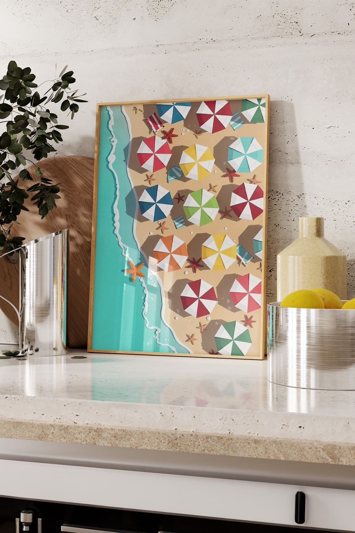 Tablou decorativ, 109639, LEMN SOLID, Față: 100% PVC STICLĂ, Multicolor