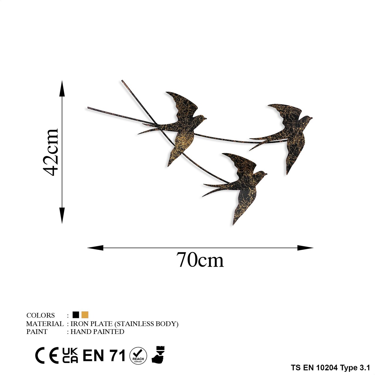 Decoratiune de perete, Wallow 2, Dimensiune: 42 x 70 cm, Multicolor - view 7