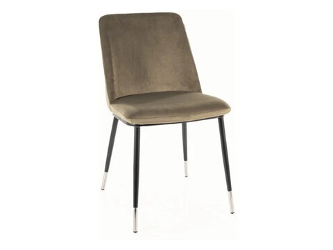 Scaun Jill Velvet, Signal, 48x44x85 cm, catifea/otel, olive/negru