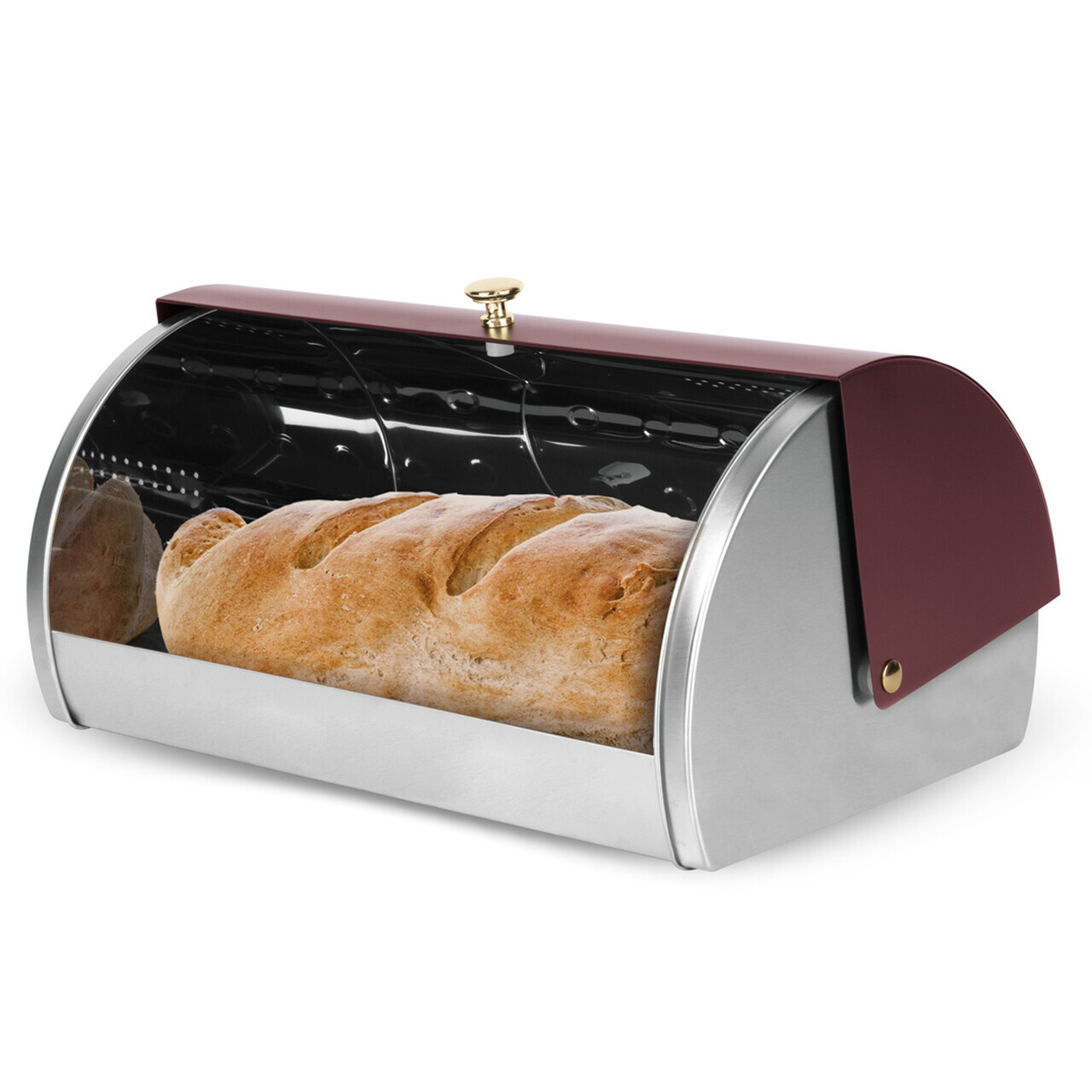 Set cutie pentru paine si 3 recipiente Berlinger Haus, Leonardo, 38.5x28x18.5 cm, inox, visiniu - imagine 4