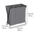 Cos pentru rufe Trio XL, Wenko, 69x37x76 cm, poliester/polietilena, gri/negru