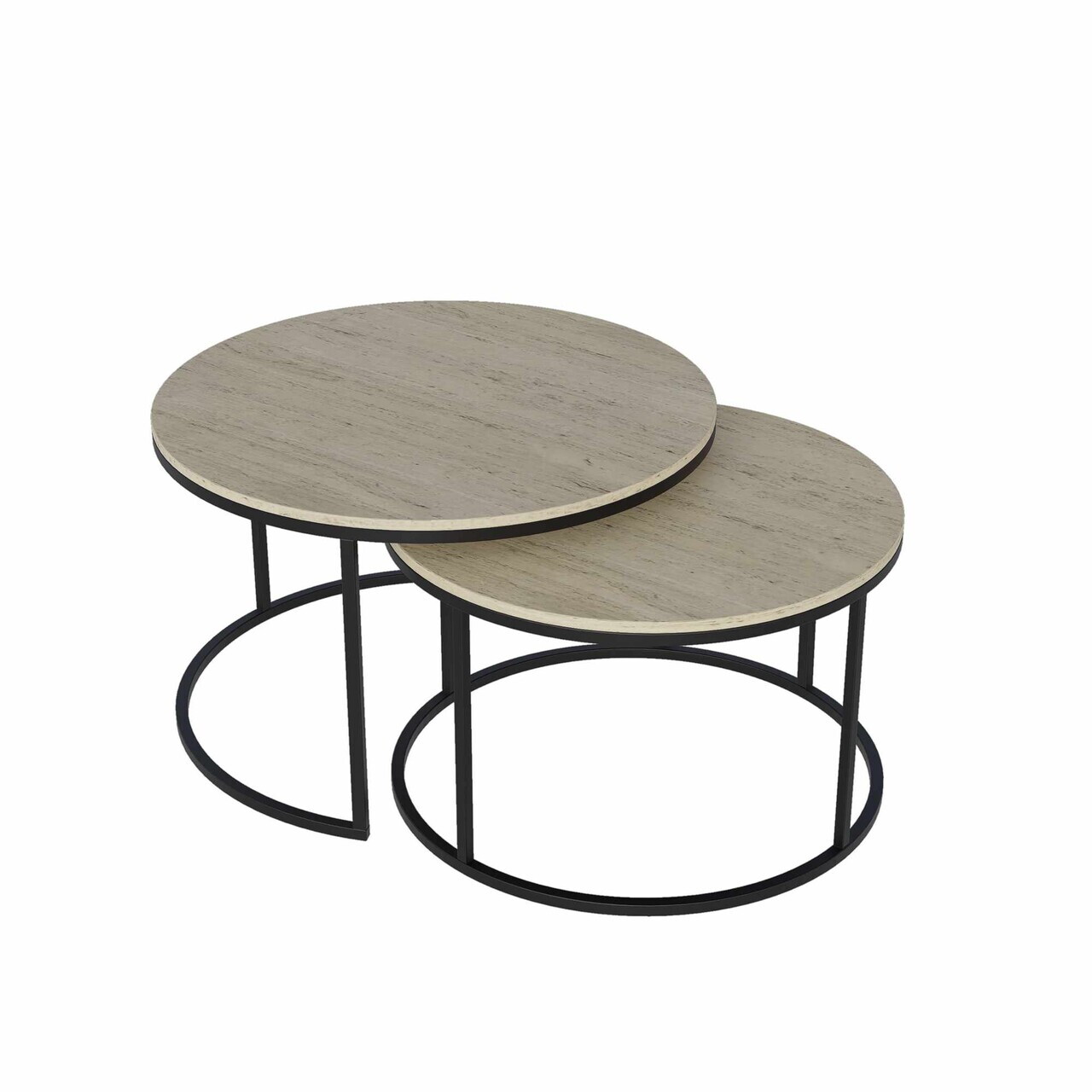 Set masute de cafea, Hanah Home, Milas, Negru / Travertin — imaginea 3