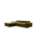 Coltar extensibil stanga 3 locuri ELTAP, LT-33NU, Grayson, 278x205x92 cm, lemn/poliester, verde olive