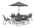 Set mobilier de gradina 8 piese Pompei, Bizzotto, pentru 6 persoane, otel/sticla temperata/textilena 2x1, antracit