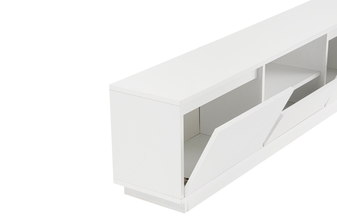Comoda TV, Nordure, Vanguard, 160x42x29 cm, PAL, Alb natural