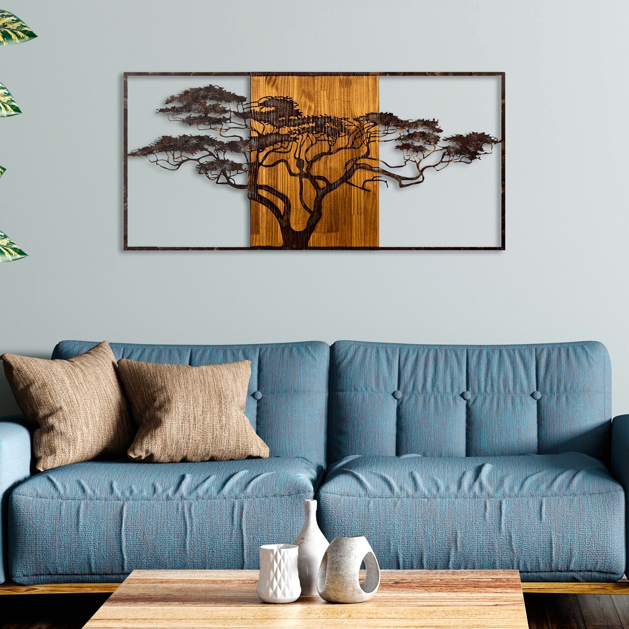 Decoratiune de perete, Acacia Tree, Lățime: 147 cm Înălțime: 70 cm Adâncime: 3 cm, Multicolor - view 3