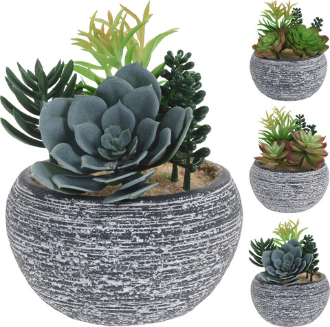 Planta decorativa succulent, 13x17 cm, polipropilena, asortat
