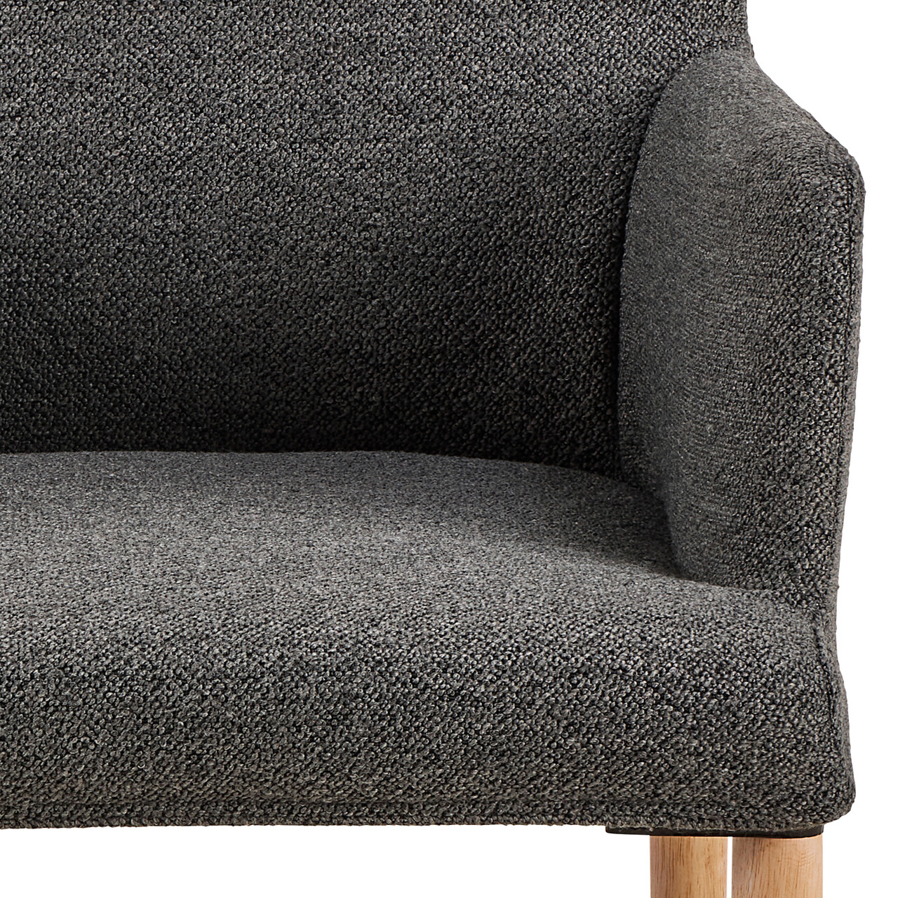 Scaun Zoe, Actona, 56x60x83 cm, tesatura Boucle/lemn de cauciuc, antracit - view 4