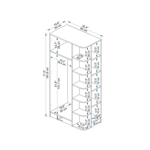 Dulap pentru haine, Arnetti, Luses, 90x181.8x50 cm, PAL, Pin Atlantic / Bej