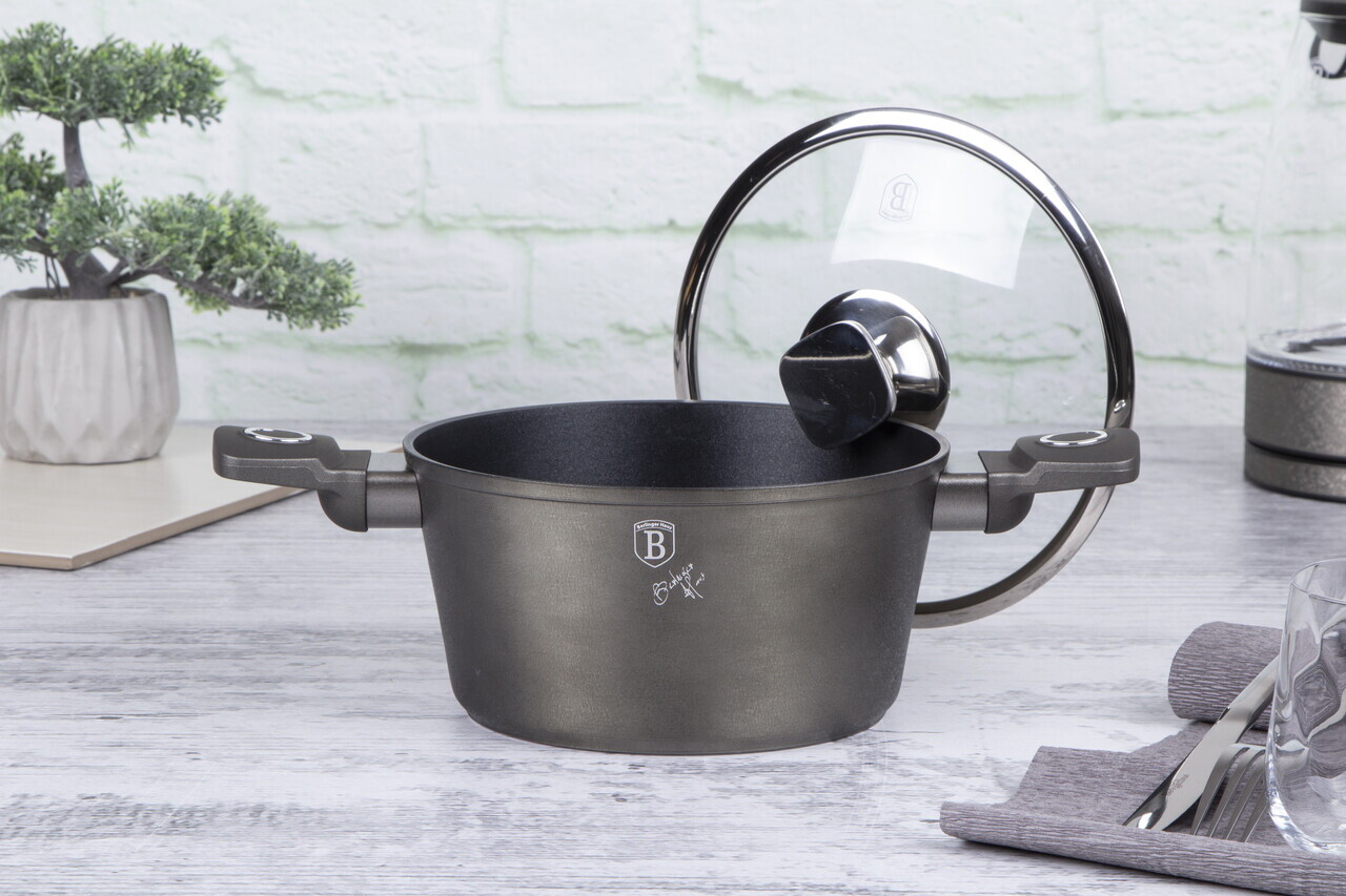 Oala cu capac Berlinger Haus, Crystal, 20 cm, 2.5 L, aluminiu forjat, sampanie - imagine 5