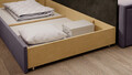 Canapea extensibila brat stanga 3 locuri, ELTAP, Fulgeo, 214x82x77 cm, lemn/catifea din poliester, bej/mov