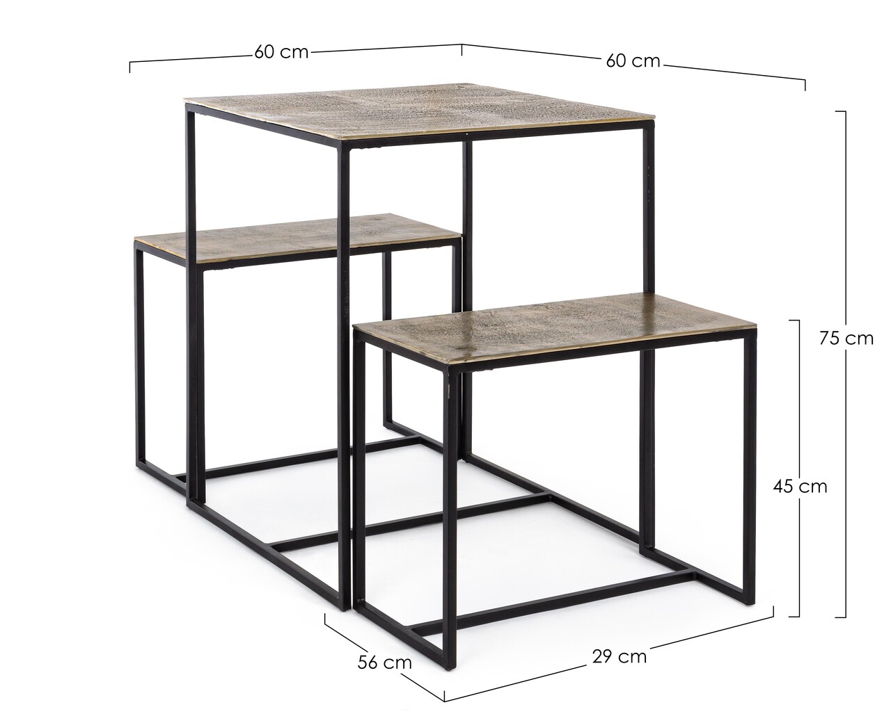 Set Masa Si 2 Scaune Namira, Bizzotto, 60 X 60 X 75 Cm, Otel