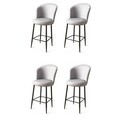 Set scaune  de bar 4 piese, Charlotte, Uras, Metal, Gri/Negru