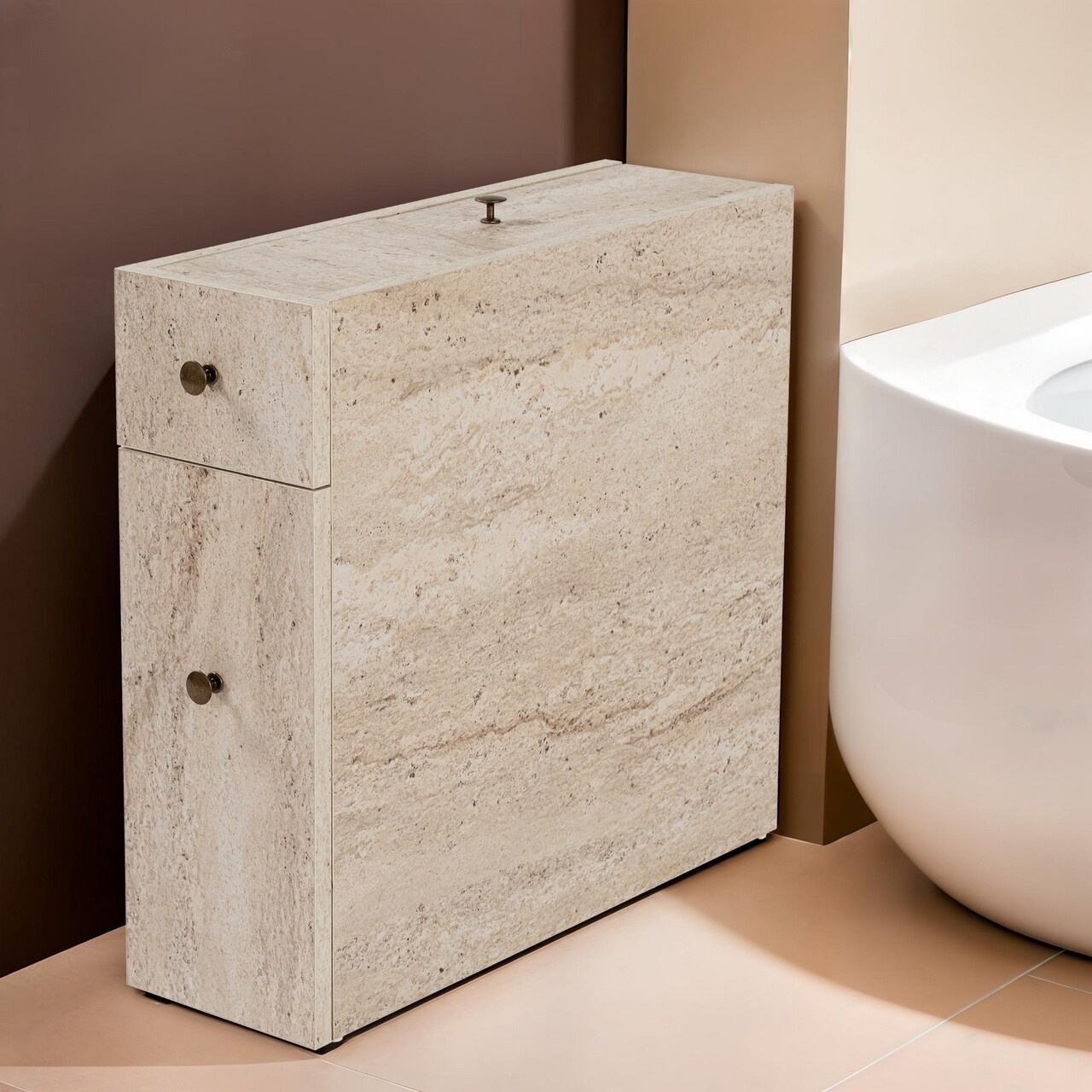 Dulap de baie, Kalune Design, Calencia, Travertin - 1 | YEO