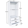 Dulap pentru haine, Miwood, Easy 1600-58, Alb mat