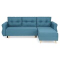 Coltar extensibil cu lada si sezlong interschimbabil, Lecce, L.230 l.76/140 H.90, stofa, albastru