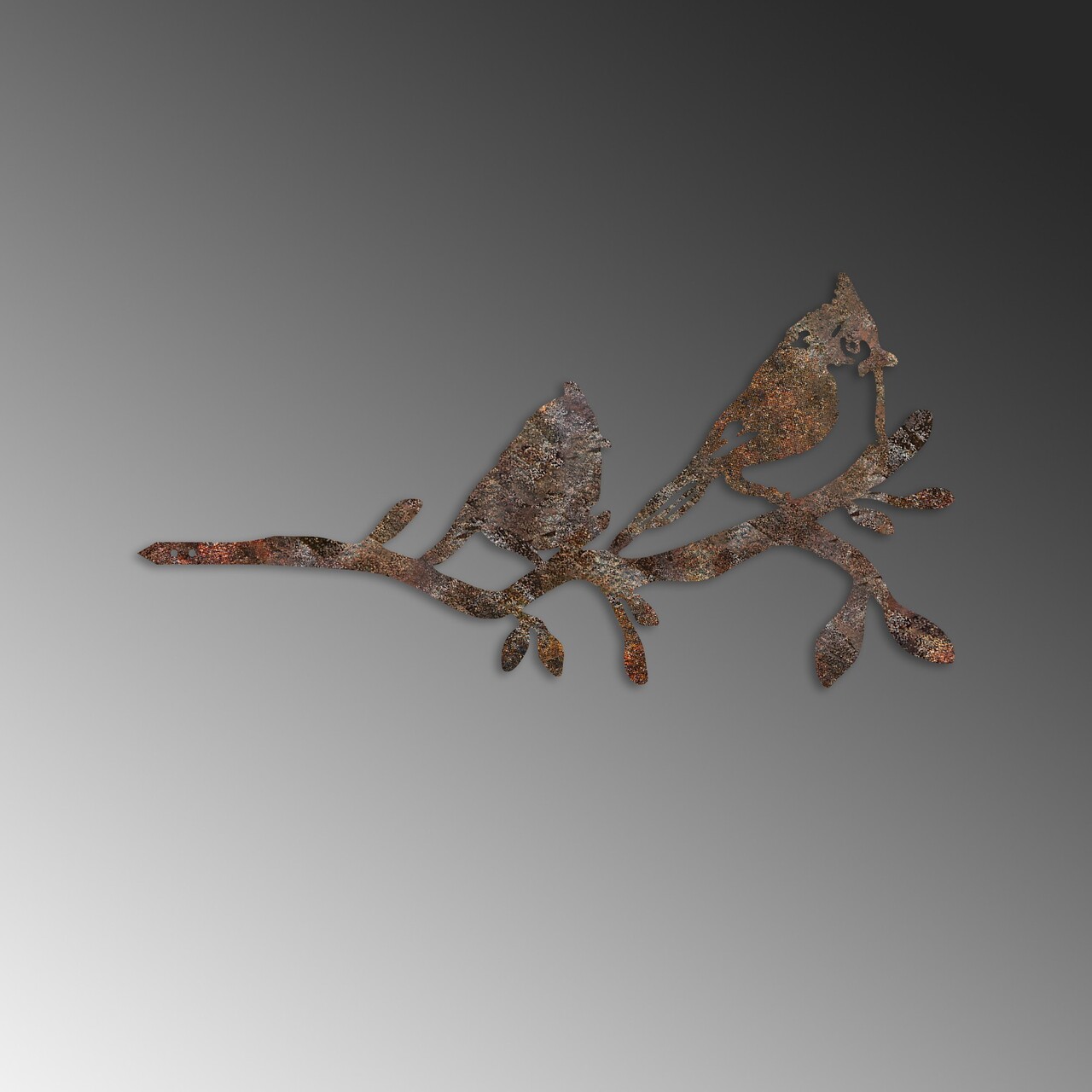 Obiect decorativ de grădină, Bird On The Branch 07, 45x23 cm, Maro - imagine 5