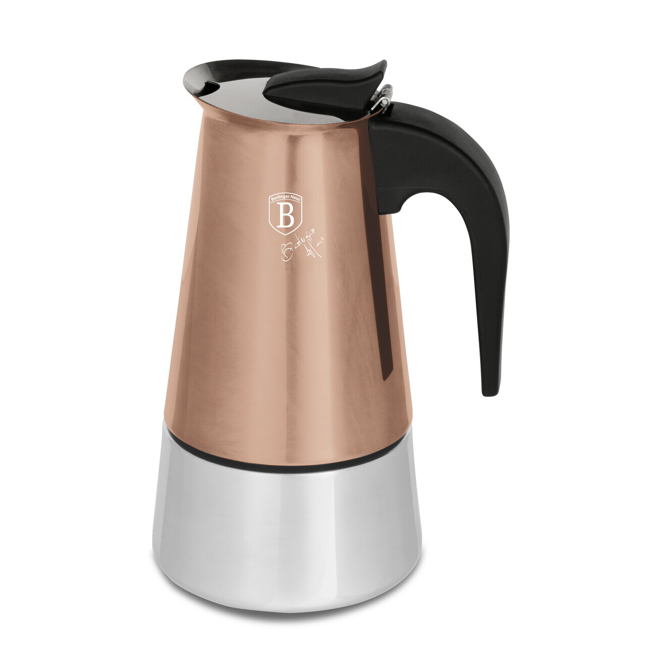 Aparat de cafea Berlinger Haus, Rose Gold, 9 cesti, 450 ml, inox 18/10, roz/argintiu - imagine 7