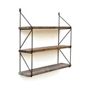 Raft de perete WR040, Evila Originals, 55x15x60 cm, lemn de molid, maro/negru
