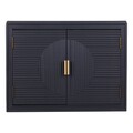 Corp de perete cu 2 usi Almiram, Creaciones Meng, 60x21.5x45 cm, MDF, negru/auriu