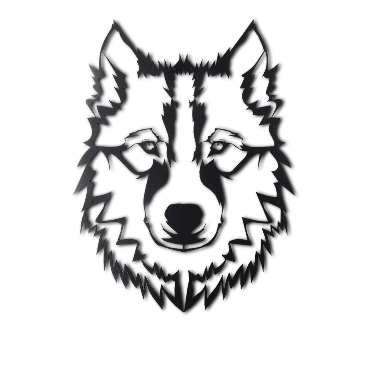 Decoratiune de perete, Wolf v11, Dimensiune: 38 x 50 cm, Negru - imagine 6