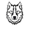 Decoratiune de perete, Wolf, Metal, Dimensiune: 38 x 50 cm, Negru