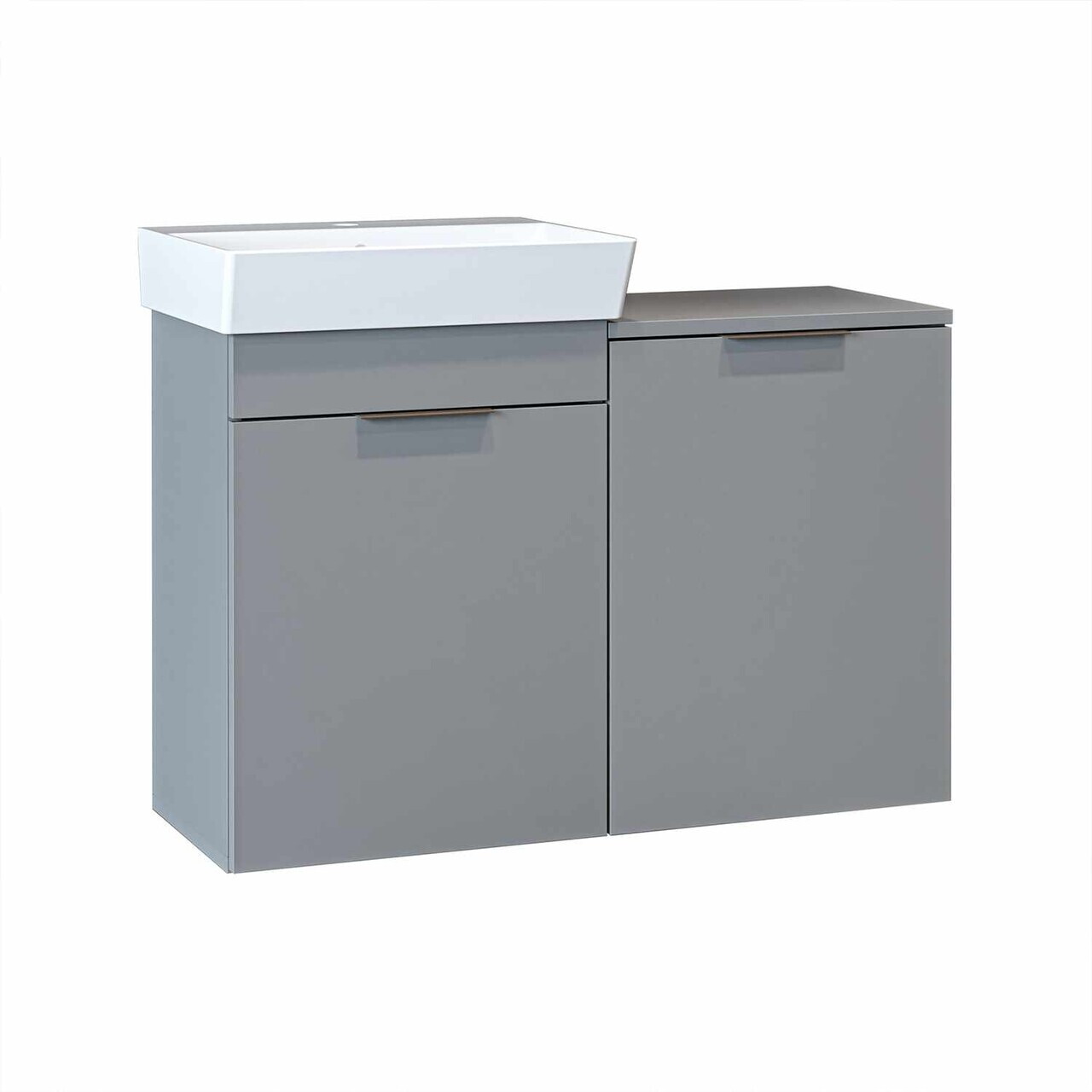 Dulap de baie cu chiuvetă, Hanah Home, Dubai Sepetli, 92.2x69.5x38.6 cm, PAL, Gri deschis — imaginea 6