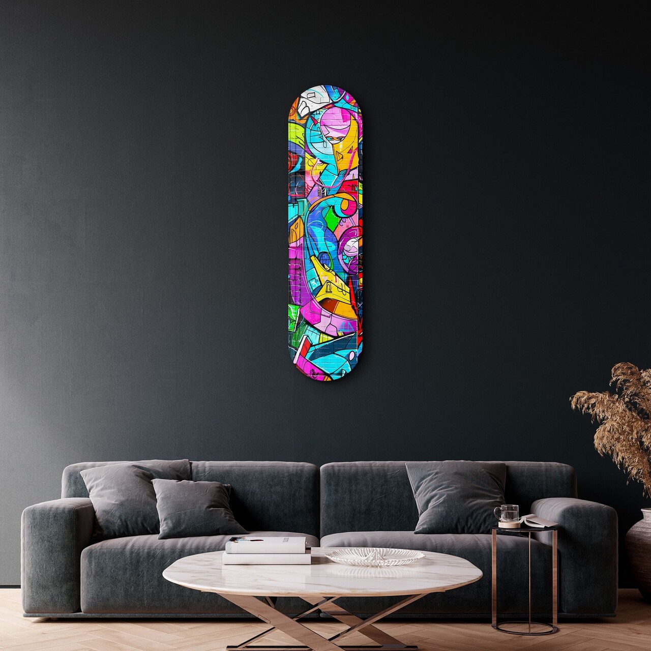 Tablou decorativ, Graffiti Abstract, Dimensiune: 20 x 80 cm, Multicolor - view 2