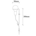 Lampa de perete Opviq Pota, 9x30 cm, E27, 100 W, crom