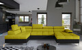 Coltar extensibil stanga 5 locuri ELTAP, Edr-17, Eduardo, 337x205x88 cm, lemn/poliester, galben/negru