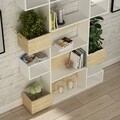 Biblioteca Niho, Decortie, 120x20x171 cm, alb/bej